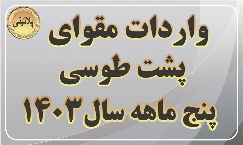 گزارش واردات مقوای پشت طوسی در پنج ماهه سال1403