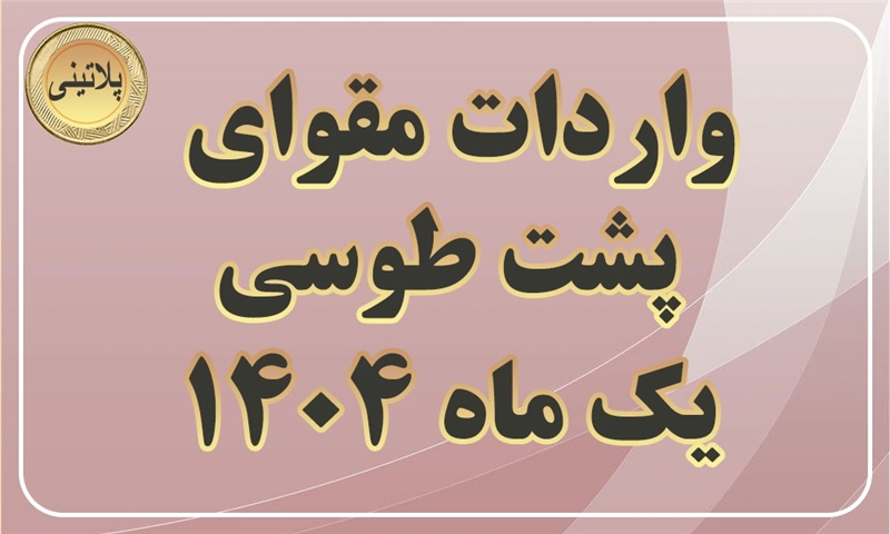 گزارش واردات مقوای پشت طوسی در یک ماه سال 1404