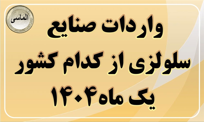 واردات صنایع سلولزی در فروردین سال 1404 از کدام کشور ها بوده است