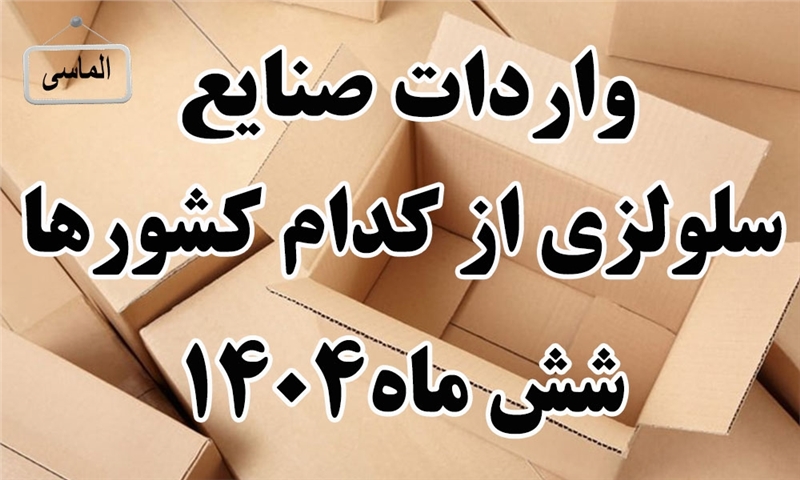 واردات صنایع سلولزی در شش ماه سال 1404 از کدام کشور ها بوده است