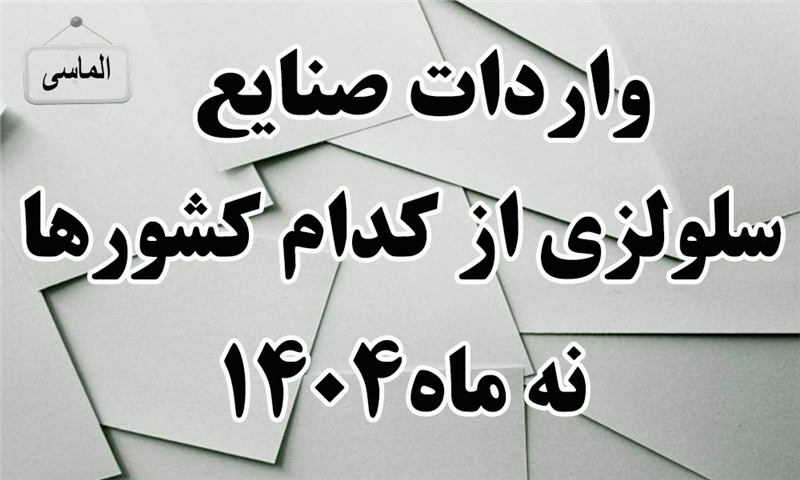 واردات صنایع سلولزی در نه ماهه سال 1404 از کدام کشور ها بوده است