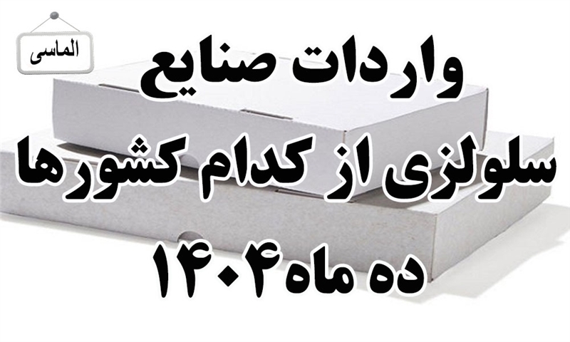 واردات صنایع سلولزی در ده ماهه سال 1404 از کدام کشور ها بوده است