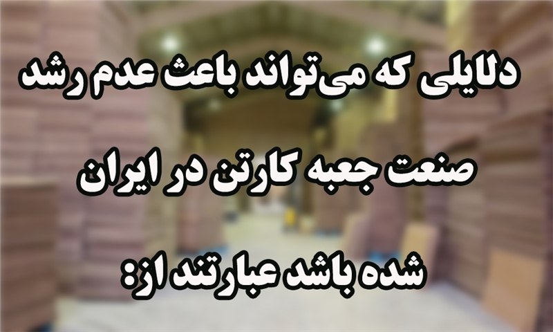 دلایلی که می‌تواند باعث عدم رشد صنعت ورق و کارتن در ایران شده باشد عبارتند از: